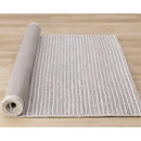  Kalora Interiors Aspen White Taupe Black Stripe Pattern Woven Rug, 7'10" x 10'6" IMAGE 7
