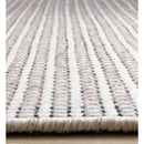  Kalora Interiors Aspen White Taupe Black Stripe Pattern Woven Rug, 7'10" x 10'6" IMAGE 9