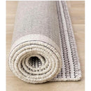  Kalora Interiors Aspen White Taupe Black Stripe Pattern Woven Rug, 5'3" x 7'7" IMAGE 11