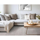  Kalora Interiors Aspen White Taupe Black Stripe Pattern Woven Rug, 5'3" x 7'7" IMAGE 3
