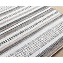  Kalora Interiors Aspen White Grey Brown Striped Southwestern Pattern Rug, 7'10" x 10'6" IMAGE 10