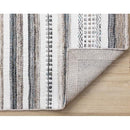  Kalora Interiors Aspen White Grey Brown Striped Southwestern Pattern Rug, 7'10" x 10'6" IMAGE 9