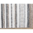  Kalora Interiors Aspen White Grey Brown Striped Southwestern Pattern Rug, 5'3" x 7'7" IMAGE 12