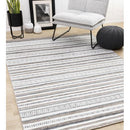  Kalora Interiors Aspen White Grey Brown Striped Southwestern Pattern Rug, 5'3" x 7'7" IMAGE 2