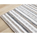  Kalora Interiors Aspen White Grey Brown Striped Southwestern Pattern Rug, 5'3" x 7'7" IMAGE 4
