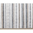  Kalora Interiors Aspen White Grey Brown Striped Southwestern Pattern Rug, 5'3" x 7'7" IMAGE 7