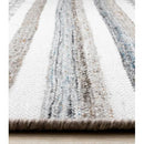  Kalora Interiors Aspen White Grey Brown Striped Southwestern Pattern Rug, 5'3" x 7'7" IMAGE 8