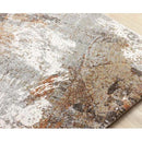  Kalora Interiors Aurora Grey Orange White Distressed Abstract Rug, 7'10" x 10'10" IMAGE 4