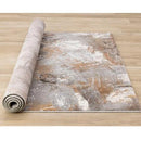  Kalora Interiors Aurora Grey Orange White Distressed Abstract Rug, 7'10" x 10'10" IMAGE 9