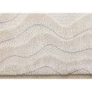  Kalora Interiors Luxe White Curvy Lines Rug, 5'3" x 7'7" IMAGE 8