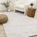 Kalora Interiors Luxe White Scattered Shapes Design Rug, 7'10" x 11'2" IMAGE 2