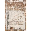  Kalora Interiors Marquis Orange White Beige Green Organic Distressed Design Rug, 5'3" x 7'7" IMAGE 1