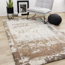  Kalora Interiors Marquis Orange White Beige Green Organic Distressed Design Rug, 5'3" x 7'7" IMAGE 2