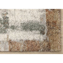  Kalora Interiors Marquis Orange White Beige Green Organic Distressed Design Rug, 5'3" x 7'7" IMAGE 5