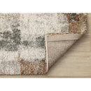  Kalora Interiors Marquis Orange White Beige Green Organic Distressed Design Rug, 7'10" x 11'2" IMAGE 6