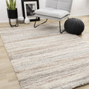  Kalora Interiors Marquis White Grey Orange Distressed Rug, 5'3" x 7'7" IMAGE 2