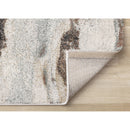  Kalora Interiors Mae White Grey Orange Veined Marble Design Rug, 5'3" x 7'7" IMAGE 6
