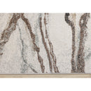  Kalora Interiors Mae White Grey Orange Veined Marble Design Rug, 7'10" x 11'2" IMAGE 8