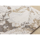  Kalora Interiors Mae White Grey Beige Marble Design Rug, 5'3" x 7'7" IMAGE 4