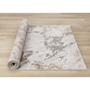  Kalora Interiors Mae White Grey Beige Marble Design Rug, 5'3" x 7'7" IMAGE 7