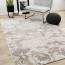  Kalora Interiors Mae White Grey Beige Marble Design Rug, 7'10" x 11'2" IMAGE 2