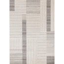  Kalora Interiors Mae White Black Intricate Line Design Rug, 5'3" x 7'7" IMAGE 1