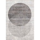  Kalora Interiors Swift Grey White Two Merging Circles Rug, 5'3" x 7'7" IMAGE 1