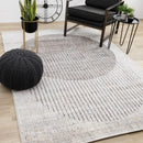  Kalora Interiors Swift Grey White Two Merging Circles Rug, 7'10" x 10'6" IMAGE 2