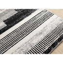  Kalora Interiors Swift Black White Patterned Lines Rug, 5'3" x 7'7" IMAGE 4