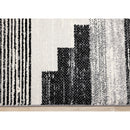  Kalora Interiors Swift Black White Patterned Lines Rug, 5'3" x 7'7" IMAGE 8