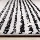  Kalora Interiors Swift Black White Patterned Lines Rug, 7'10" x 10'10" IMAGE 9