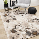  Kalora Interiors Zola Cream Taupe Brown Distressed Foliage Rug, 5'3" x 7'7" IMAGE 2