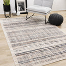 Kalora Interiors Swift Cream Taupe Distressed Lines Rug, 7'10" x 10'6" IMAGE 2