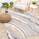  Kalora Interiors Emory Taupe Grey Beige White Mineral Layered Rug, 5'3" x 7'7" IMAGE 2