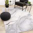  Kalora Interiors Emory Grey White Marble Design Rug, 5'3" x 7'7" IMAGE 2