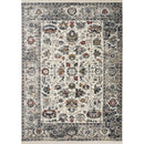  Kalora Interiors Serene Cream Blue Intricate Border Rug, 6'7" x 10'2" IMAGE 1