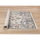  Kalora Interiors Serene Cream Blue Intricate Border Rug, 6'7" x 10'2" IMAGE 7