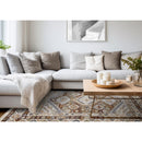  Kalora Interiors Samira Cream Red Orange Traditional Classic Border Rug, 5'3" x 7'10" IMAGE 3