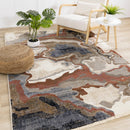  Kalora Interiors Samira Beige Brown Blue Acrylic Pour Rug, 5'3" x 7'10" IMAGE 2