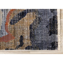  Kalora Interiors Samira Beige Brown Blue Acrylic Pour Rug, 5'3" x 7'10" IMAGE 5