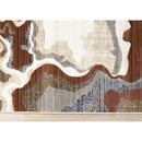  Kalora Interiors Samira Beige Brown Blue Acrylic Pour Rug, 5'3" x 7'10" IMAGE 8