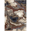  Kalora Interiors Samira Beige Brown Blue Acrylic Pour Rug, 7'10" x 10'2" IMAGE 1
