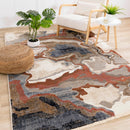  Kalora Interiors Samira Beige Brown Blue Acrylic Pour Rug, 7'10" x 10'2" IMAGE 2