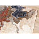 Kalora Interiors Samira Beige Brown Blue Acrylic Pour Rug, 7'10" x 10'2" IMAGE 4