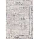  Kalora Interiors Luca Grey White Blue Distressed Border Rug, 5'3" x 7'7" IMAGE 1