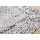  Kalora Interiors Luca Grey White Blue Distressed Border Rug, 5'3" x 7'7" IMAGE 4