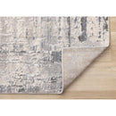  Kalora Interiors Luca Grey White Blue Distressed Border Rug, 5'3" x 7'7" IMAGE 6