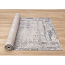  Kalora Interiors Luca Grey White Blue Distressed Border Rug, 5'3" x 7'7" IMAGE 7
