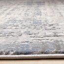  Kalora Interiors Luca Grey White Blue Distressed Border Rug, 5'3" x 7'7" IMAGE 9