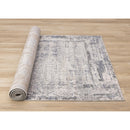  Kalora Interiors Luca Grey White Blue Distressed Border Rug, 7'10" x 10'6" IMAGE 7